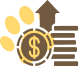 Money coins with paw print